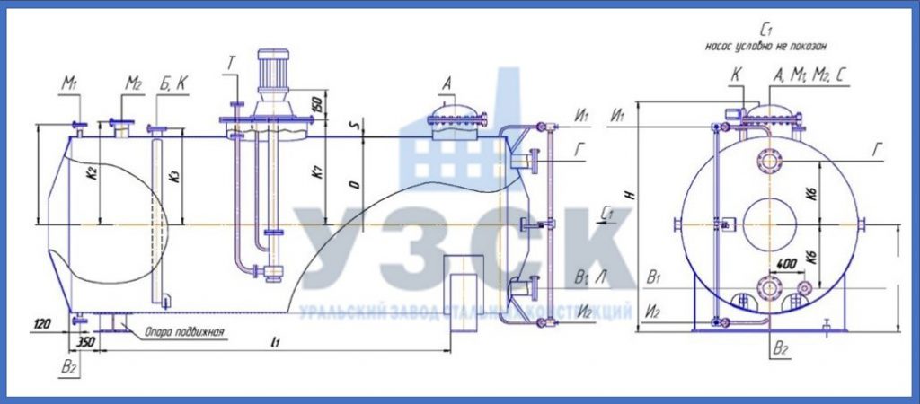 Чертеж емкости ГКК в Люберцах